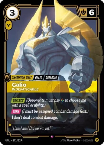 Riftbound TCG - Unleashed - Galio - Indefatigable (171/219) Foil