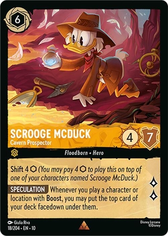 Disney Lorcana ~Whispers in the Well~ Scrooge McDuck - Cavern Prospector (18/204) Cold Foil