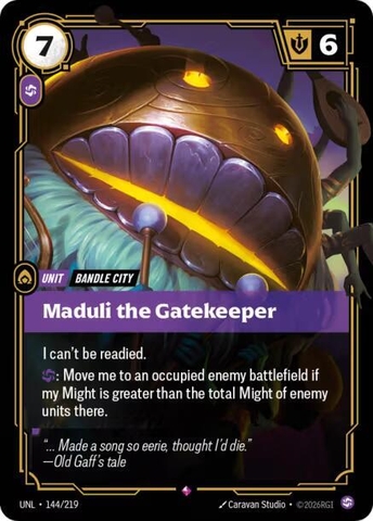 Riftbound TCG - Unleashed - Maduli the Gatekeeper (144/219) Foil