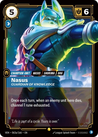 Riftbound TCG - Vendetta - Nasus, Guardian of Knowledge (Alternate Art) (063a/166) Foil