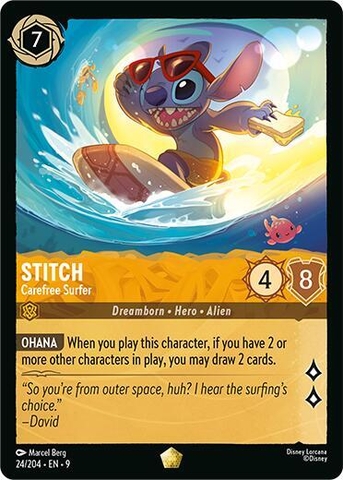 Disney Lorcana ~Fabled~ Stitch - Carefree Surfer (24/204)