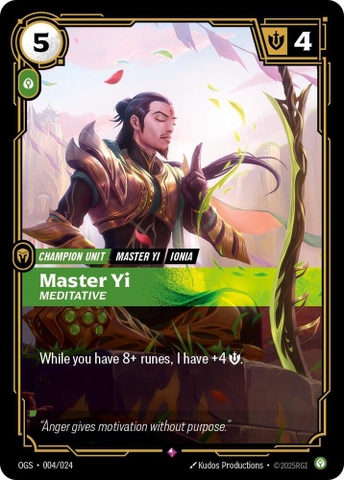 Riftbound TCG - Origins: Proving Grounds - Master Yi - Meditative (004/024)