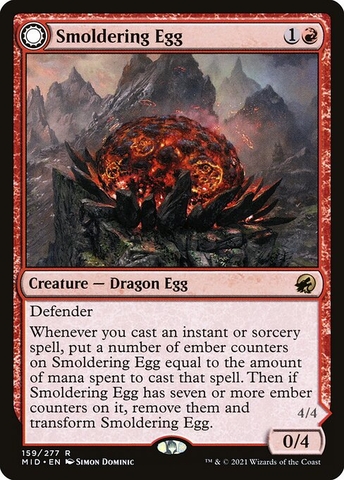 Magic: The Gathering - Innistrad: Midnight Hunt - Smoldering Egg // Ashmouth Dragon (159)