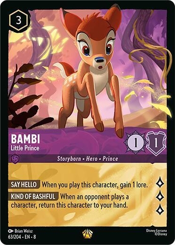 Disney Lorcana ~Reign of Jafar~ Bambi - Little Prince (63/204) Cold Foil
