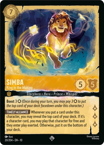 Disney Lorcana ~Whispers in the Well~ Simba - King in the Making (20/204)