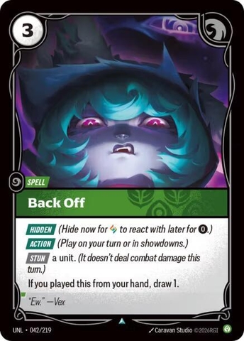 Riftbound TCG - Unleashed - Back Off (042/219)