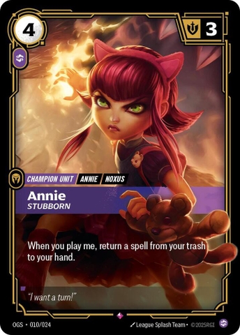 Riftbound TCG - Origins: Proving Grounds - Annie - Stubborn (010/024)