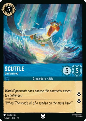 Disney Lorcana ~Whispers in the Well~ Scuttle - Birdbrained (147/204) Cold Foil
