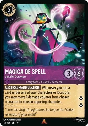 Disney Lorcana ~Whispers in the Well~ Magica De Spell - Spiteful Sorceress (52/204)