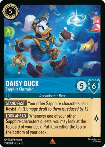 Disney Lorcana ~Whispers in the Well~ Daisy Duck - Sapphire Champion (158/204)