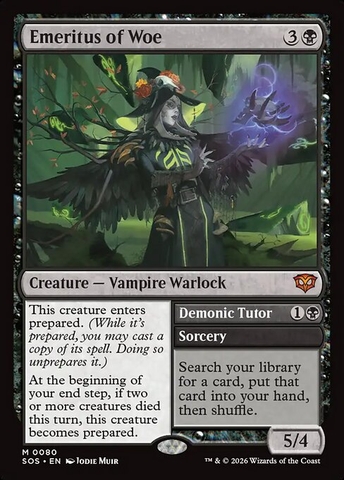 Magic: The Gathering - Secrets of Strixhaven - Emeritus of Woe // Demonic Tutor (80)