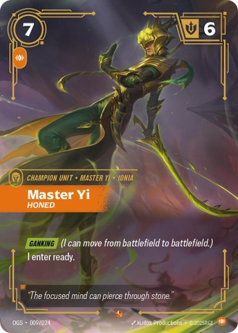 Riftbound TCG - Origins: Proving Grounds - Master Yi - Honed (009/024)