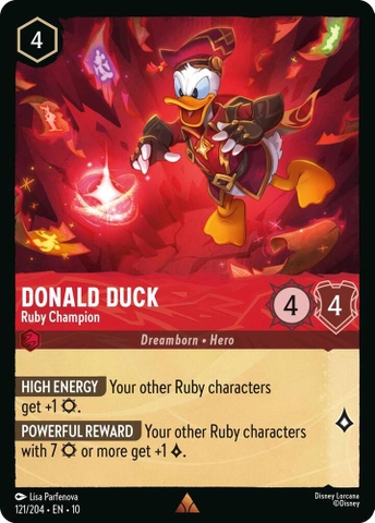 Disney Lorcana ~Whispers in the Well~ Donald Duck - Ruby Champion (121/204)