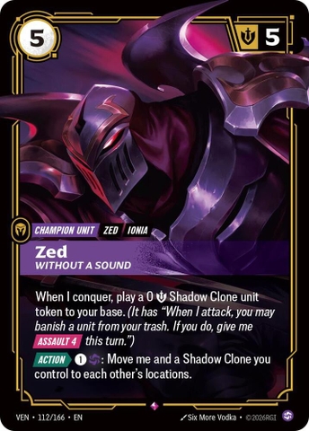 Riftbound TCG - Vendetta - Zed, Without a Sound (112/166) Foil