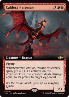 Magic the Gathering - Tarkir: Dragonstorm Commander - Caldera Pyremaw (Extended Art)