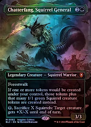Magic the Gathering - Bloomburrow: Commander - Chatterfang, Squirrel General (Borderless) FOIL