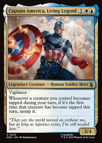 Magic: The Gathering - Marvel Super Heroes - Captain America, Living Legend (210) Foil