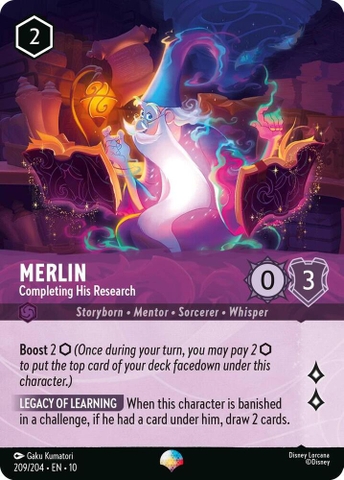 Disney Lorcana ~Whispers in the Well~ Merlin - Completing His Research (Epic) (209/204) HoloFoil