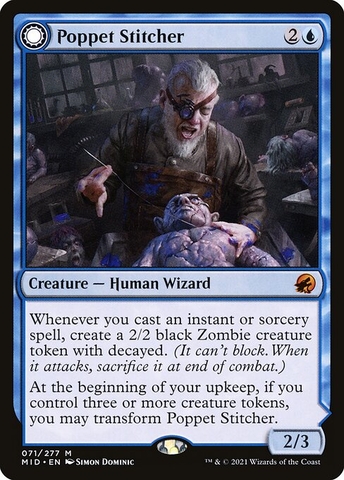 Magic: The Gathering - Innistrad: Midnight Hunt - Poppet Stitcher // Poppet Factory (71)
