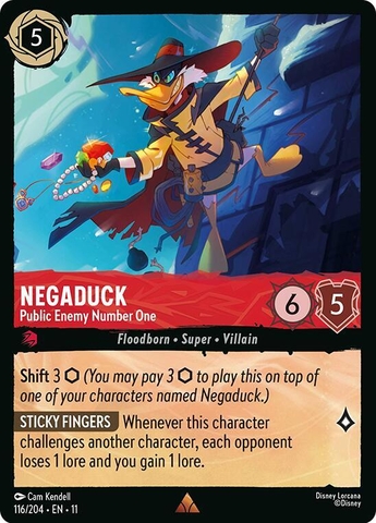 Disney Lorcana ~Winterspell~ Negaduck - Public Enemy Number One (116/204)