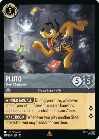 Disney Lorcana ~Whispers in the Well~ Pluto - Steel Champion (191/204)