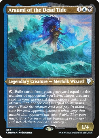Magic: The Gathering - Commander Legends - Araumi of the Dead Tide (587) Etched Foil