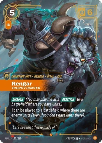 Riftbound TCG - Unleashed - Rengar - Trophy Hunter (120/219) Foil