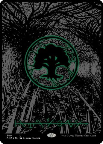 Magic the Gathering - Phyrexia: All Will Be One - Forest (Oil Slick Raised FOIL)