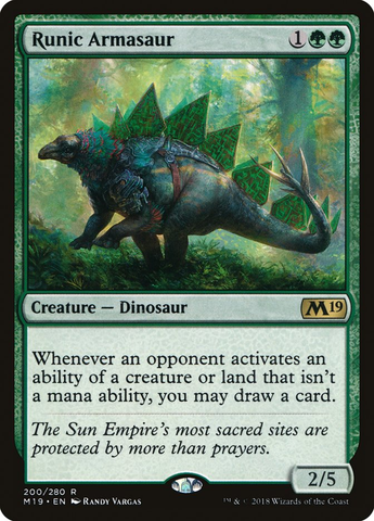 Magic the Gathering - Core Set 2019 - Runic Armasaur