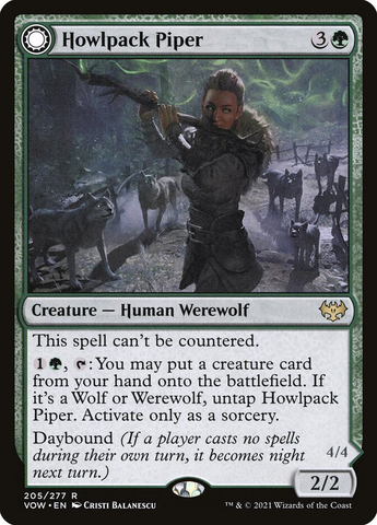 Magic the Gathering - Innistrad: Crimson Vow - Howlpack Piper // Wildsong Howler