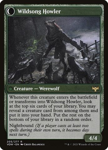 Magic the Gathering - Innistrad: Crimson Vow - Howlpack Piper // Wildsong Howler