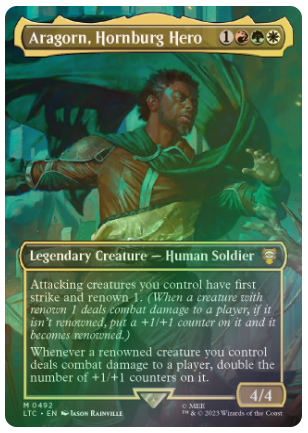 Magic the Gathering - The Lord of the Rings: Tales of Middle-earth - Aragorn, Hornburg Hero - Borderless - Foil