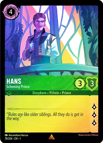 Disney Lorcana - The First Chapter - Hans - Scheming Prince COLD FOIL