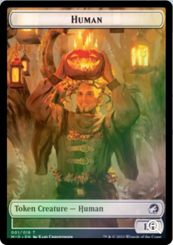 Magic the Gathering - Innistrad: Midnight Hunt - Human Token // Bird Token - FOIL