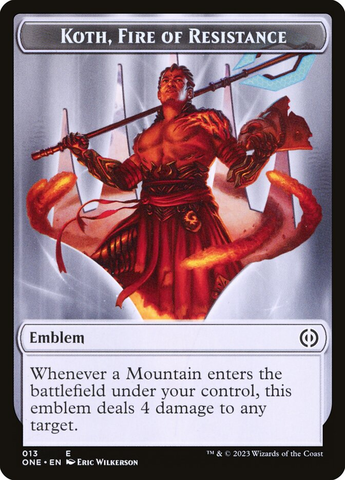 Magic the Gathering - Phyrexia: All Will Be One - Koth, Fire of Resistance Emblem