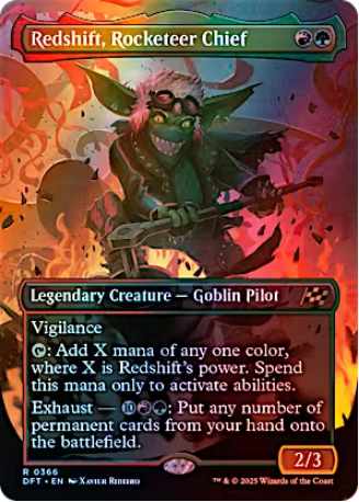 Magic the Gathering - Aetherdrift - Redshift, Rocketeer Chief (Borderless) FOIL