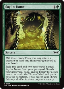 Magic the Gathering - Duskmourn: House of Horror - Say Its Name (x3 card)
