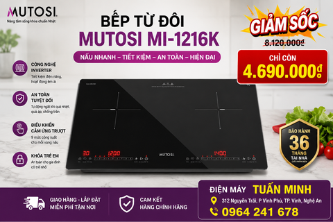Bếp từ đôi Mutosi MI-1216K