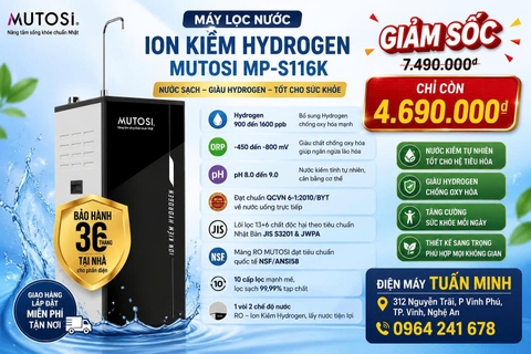 Máy lọc nước Ion Kiềm Hydrogen Mutosi MP-S116K
