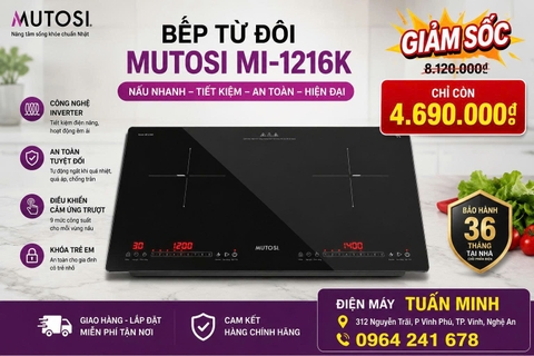 Bếp từ đôi Mutosi MI-1216K