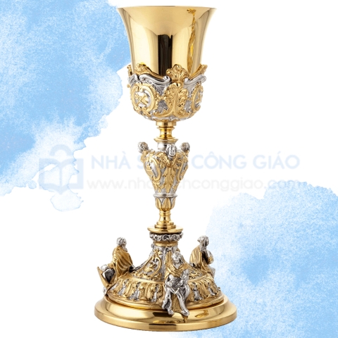 Chén lễ Italy xi vàng CLXV047 mẫu 3 Thiên Thần Putti