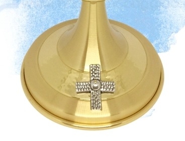 Chén lễ Italy CLXV011 Mẫu Thánh giá bạc 21cm