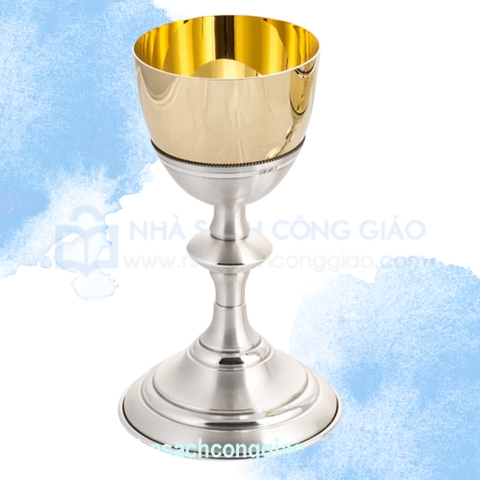 Chén lễ Italy xi vàng CLXV337 Mẫu tinh tế nền bạc 19cm