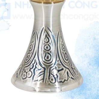 Chén Lễ Italy xi vàng CLXV175 Mẫu Nhị sắc lá và chùm nho 20cm