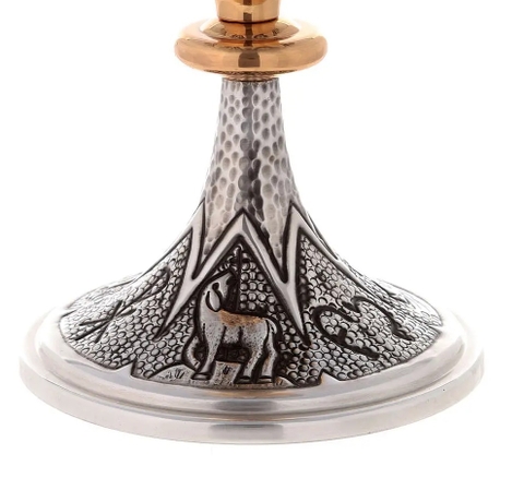 Chén lễ xi vàng CLXV066 Mẫu Biểu tượng thánh thể 21cm