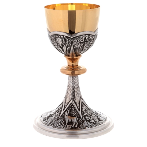 Chén lễ xi vàng CLXV066 Mẫu Biểu tượng thánh thể 21cm