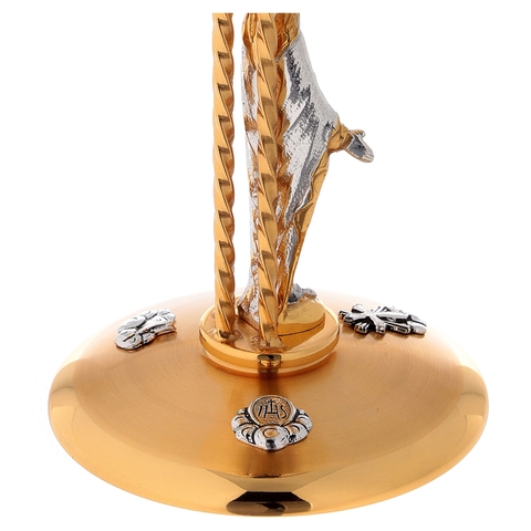 Chén lễ Italy mạ bạc và vàng CLXV077 Mẫu Đức Mẹ Ban Ơn 20cm