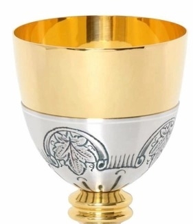 Chén lễ Italy CLXV1272 Biểu tượng thánh IHS và lá nho