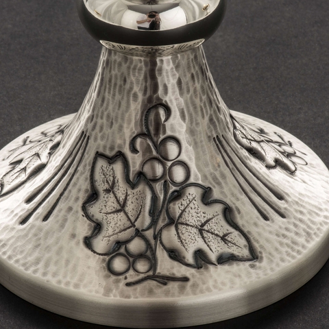 Chén Lễ xi vàng CLXV124 Mẫu khắc bông lúa mì, Thánh Giá và chùm nho 17.5cm