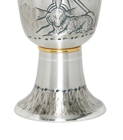 Chén Lễ Italy xi vàng CLXV275 Mẫu Chiên Thiên Chúa Nhị sắc 17cm